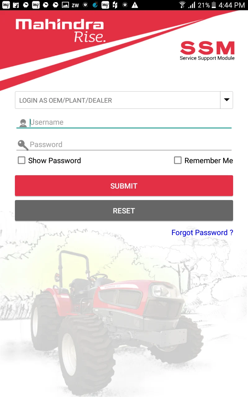 Mahindra SSM screenshot