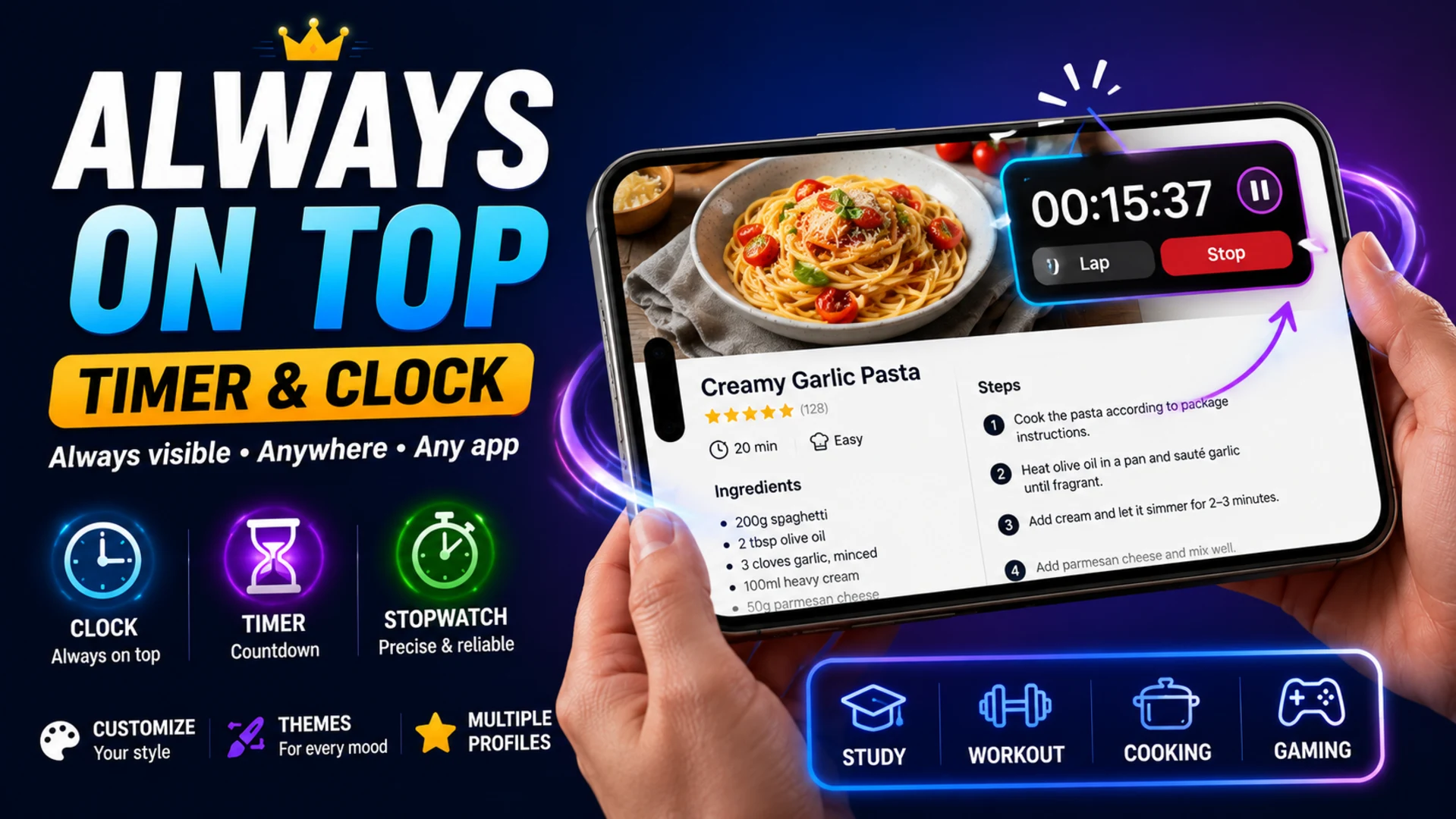 Floating Clock & Timer Overlay screenshot