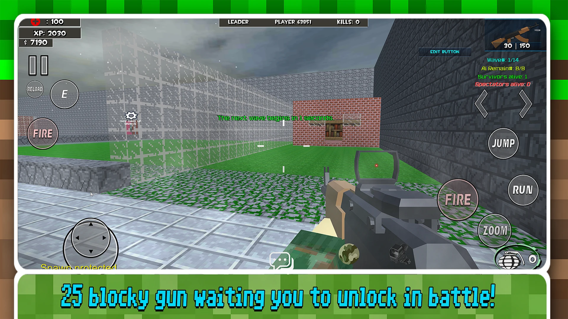 Blocky SWAT Zombie Survival screenshot