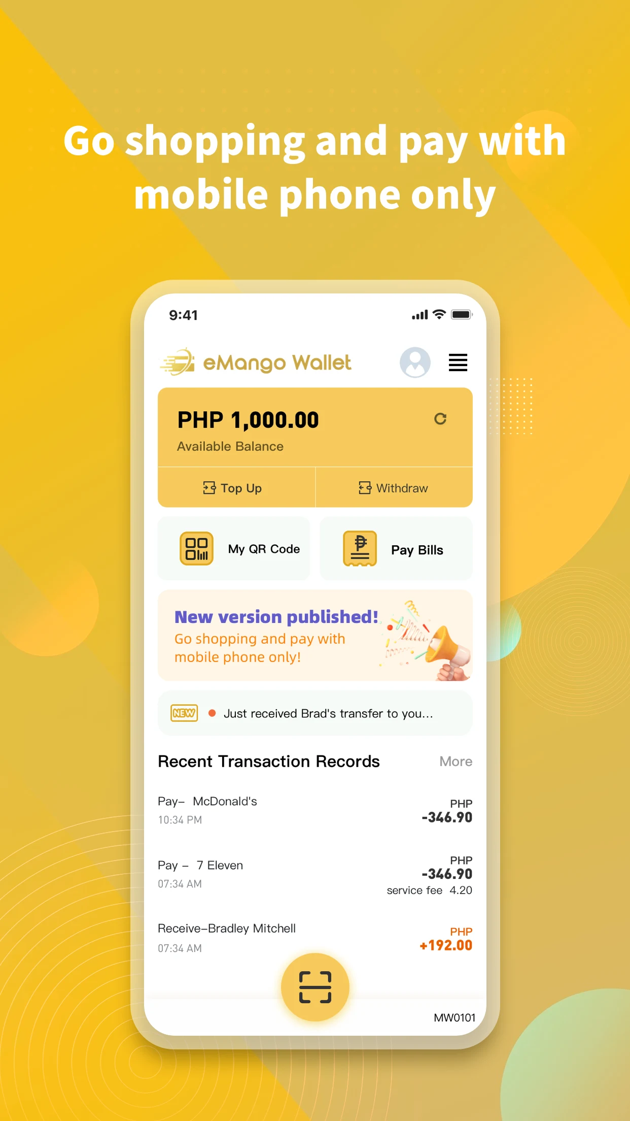 eMango Wallet screenshot