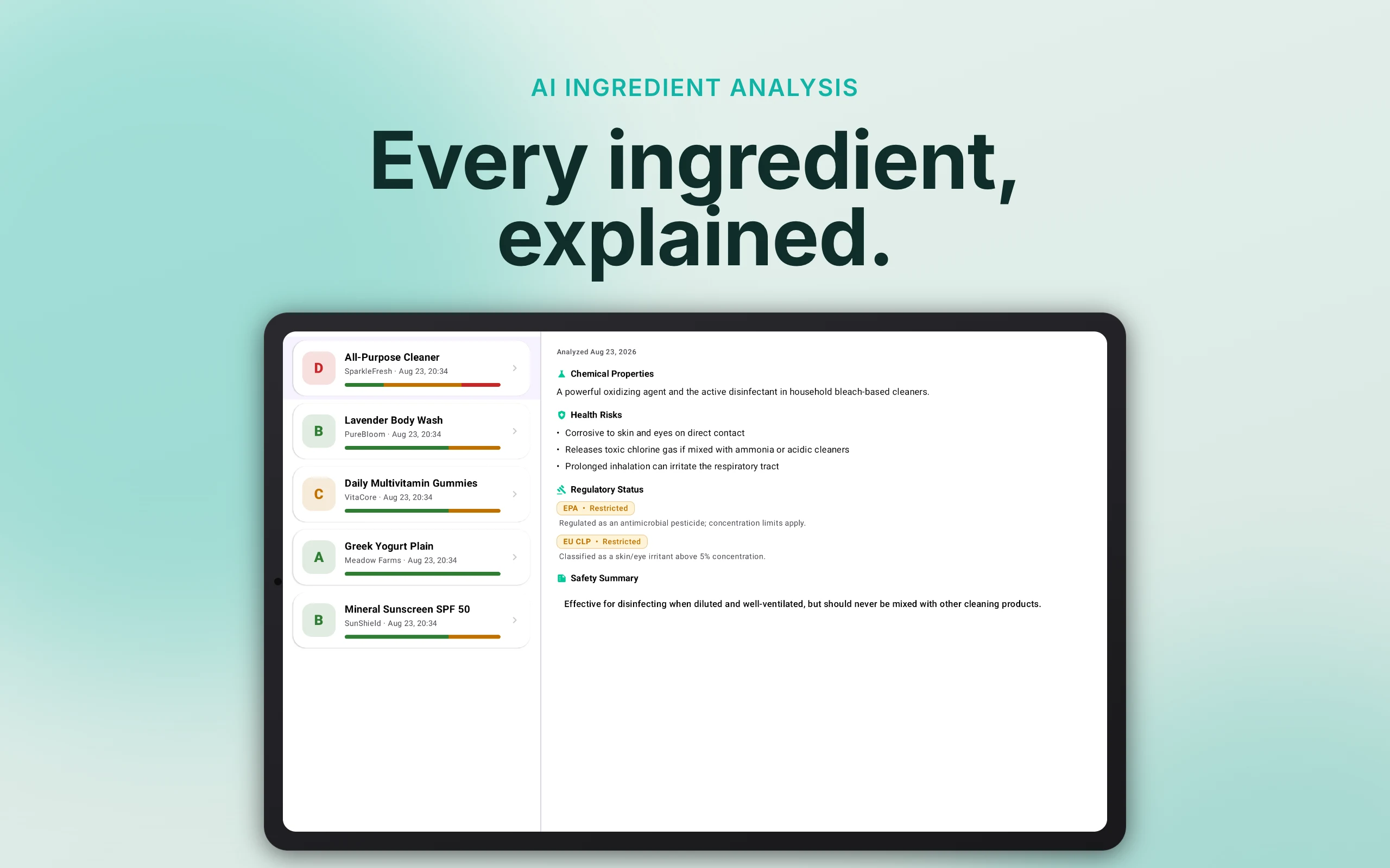 Toxly: Ingredient Scanner screenshot