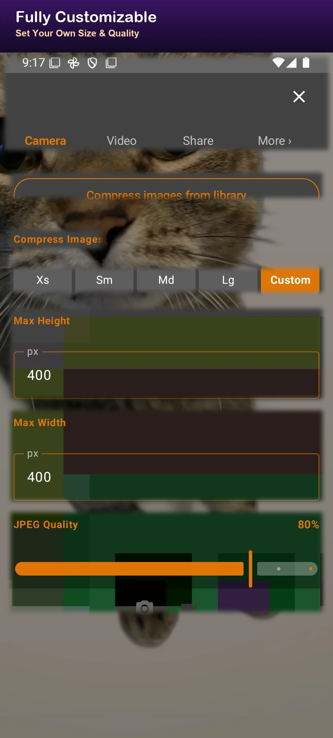 Apricamera 100KB Compress Cam screenshot