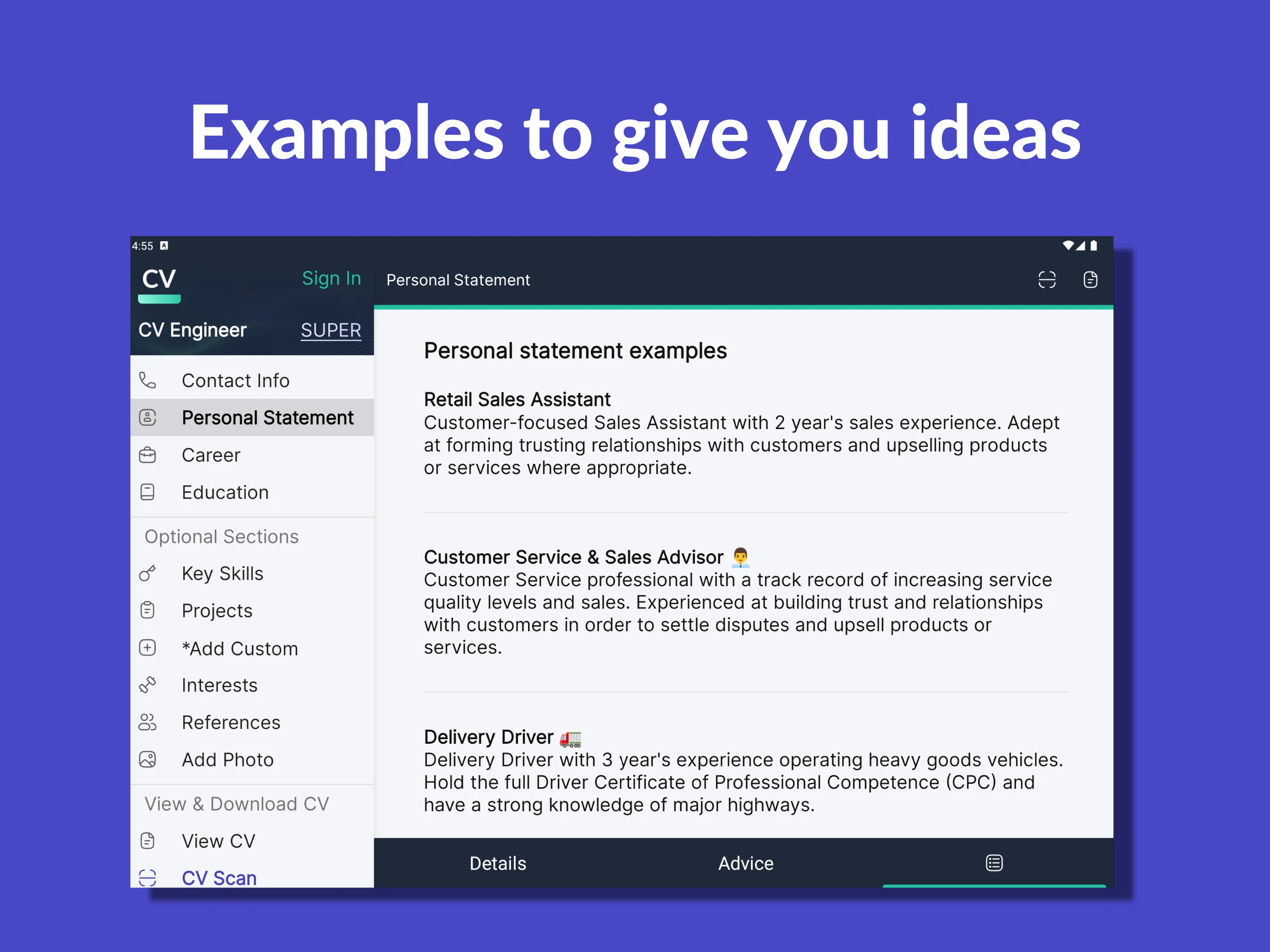 Resume Builder - CV Engineer screenshot