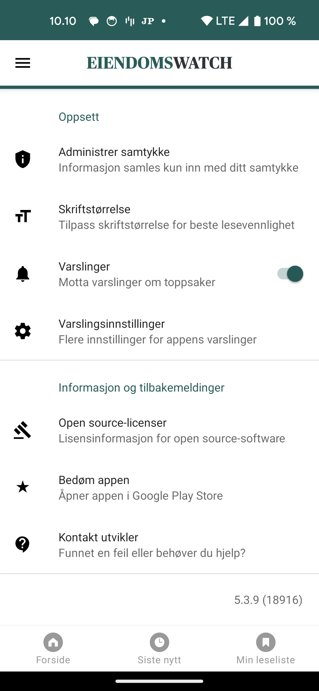 EiendomsWatch Norge screenshot