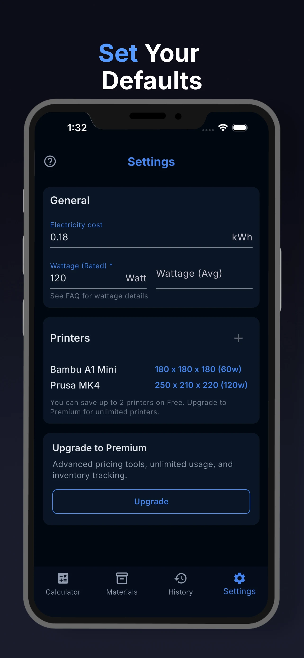 3D Print Cost Calculator screenshot