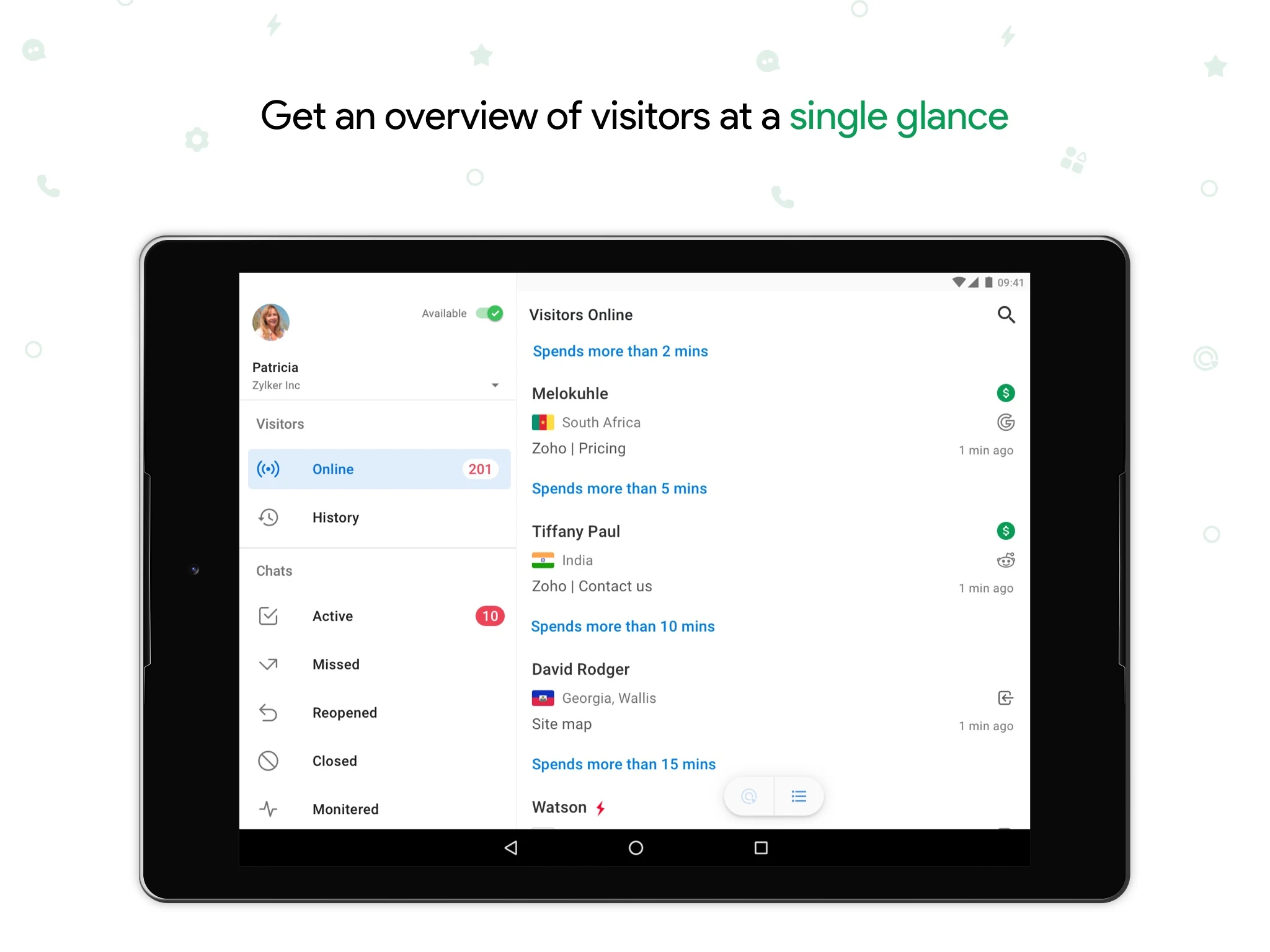 Zoho SalesIQ - Live Chat App screenshot