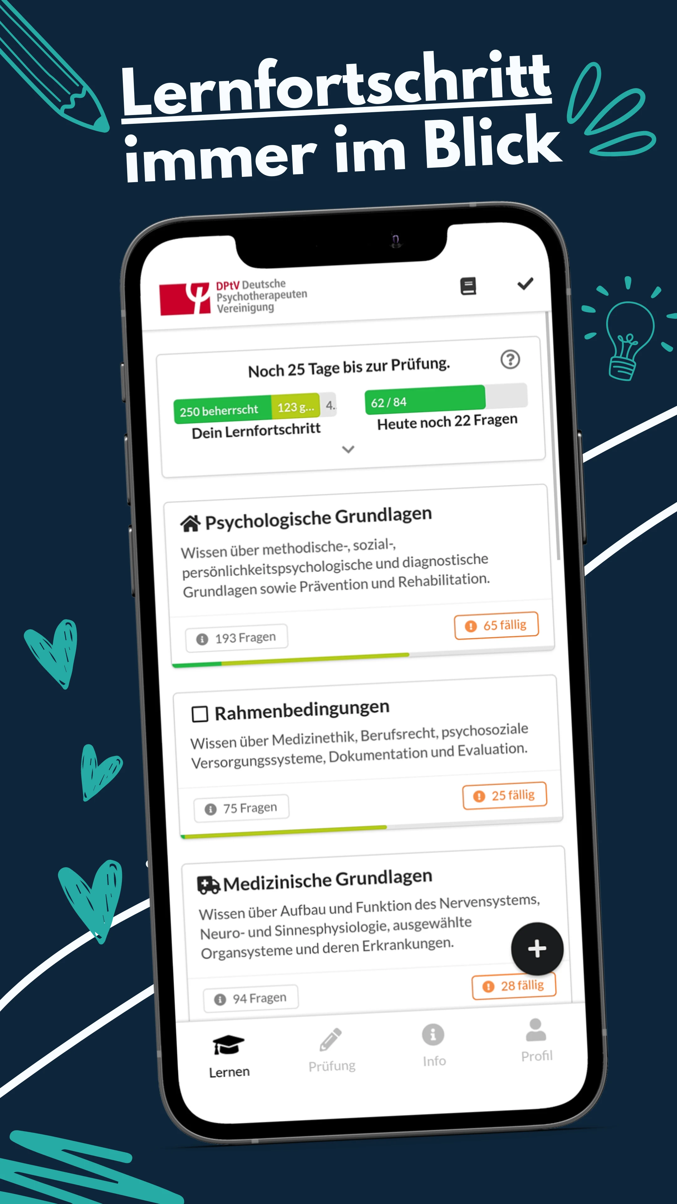 DPtV Psychotherapie Lernapp screenshot