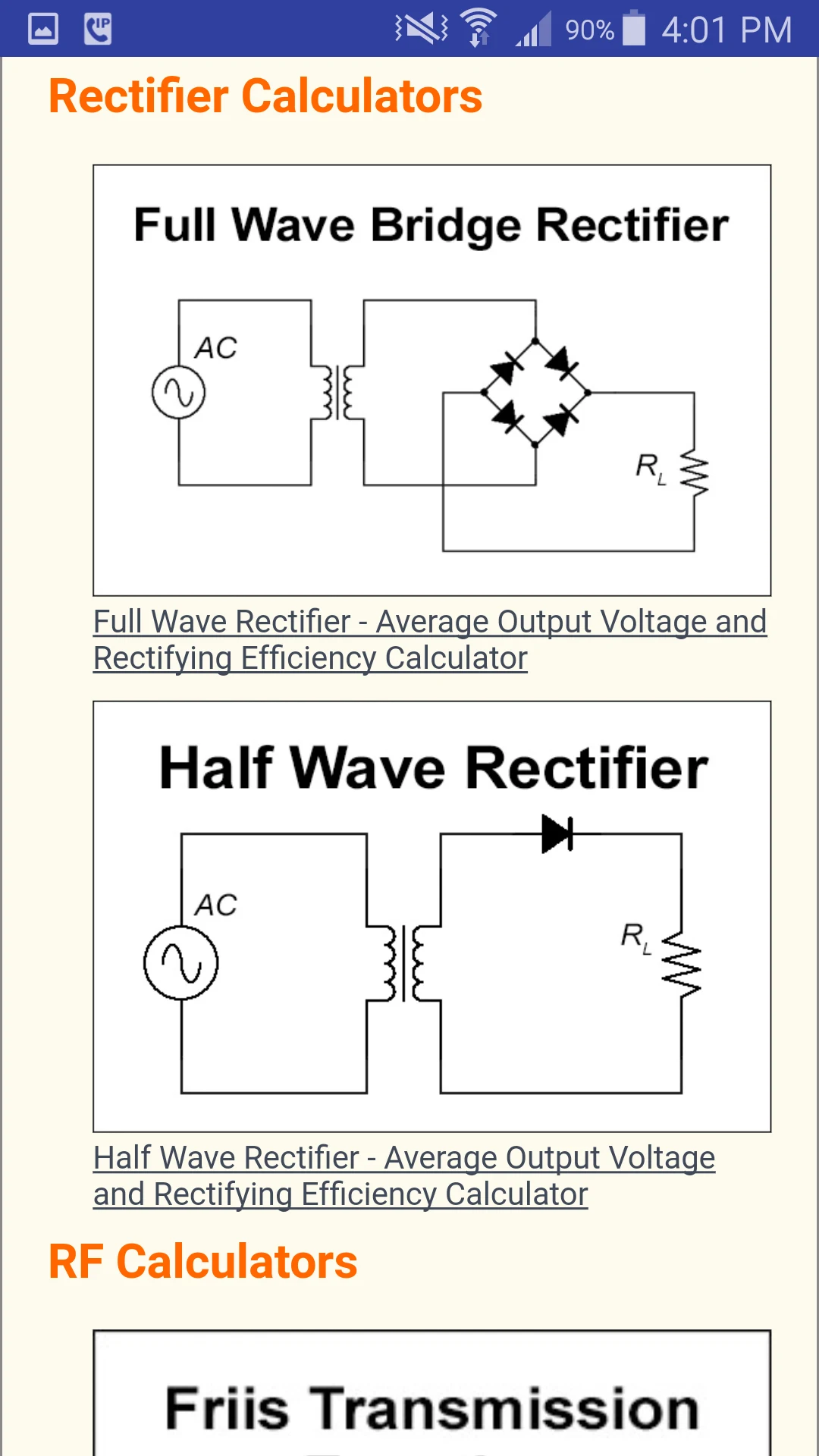Electric Circuit Calculators screenshot