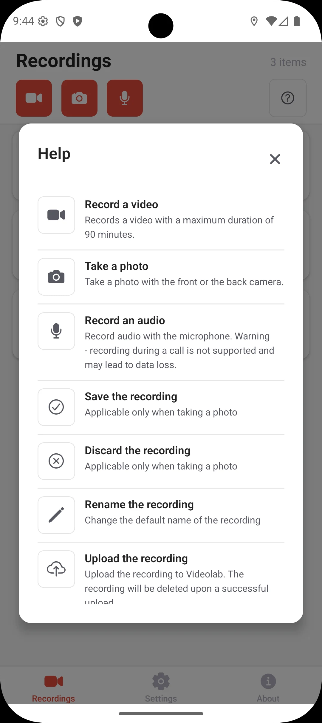 Videolab Recorder screenshot