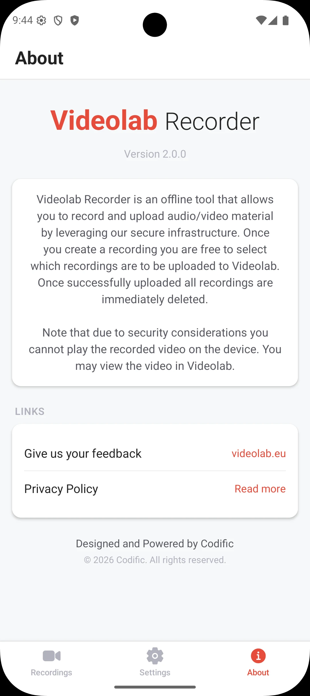 Videolab Recorder screenshot