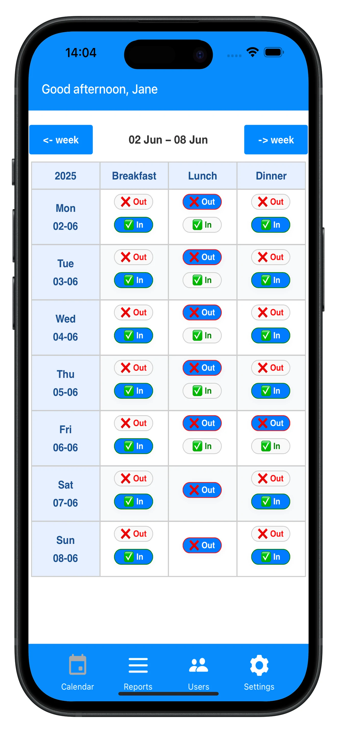 Meal Numbers screenshot