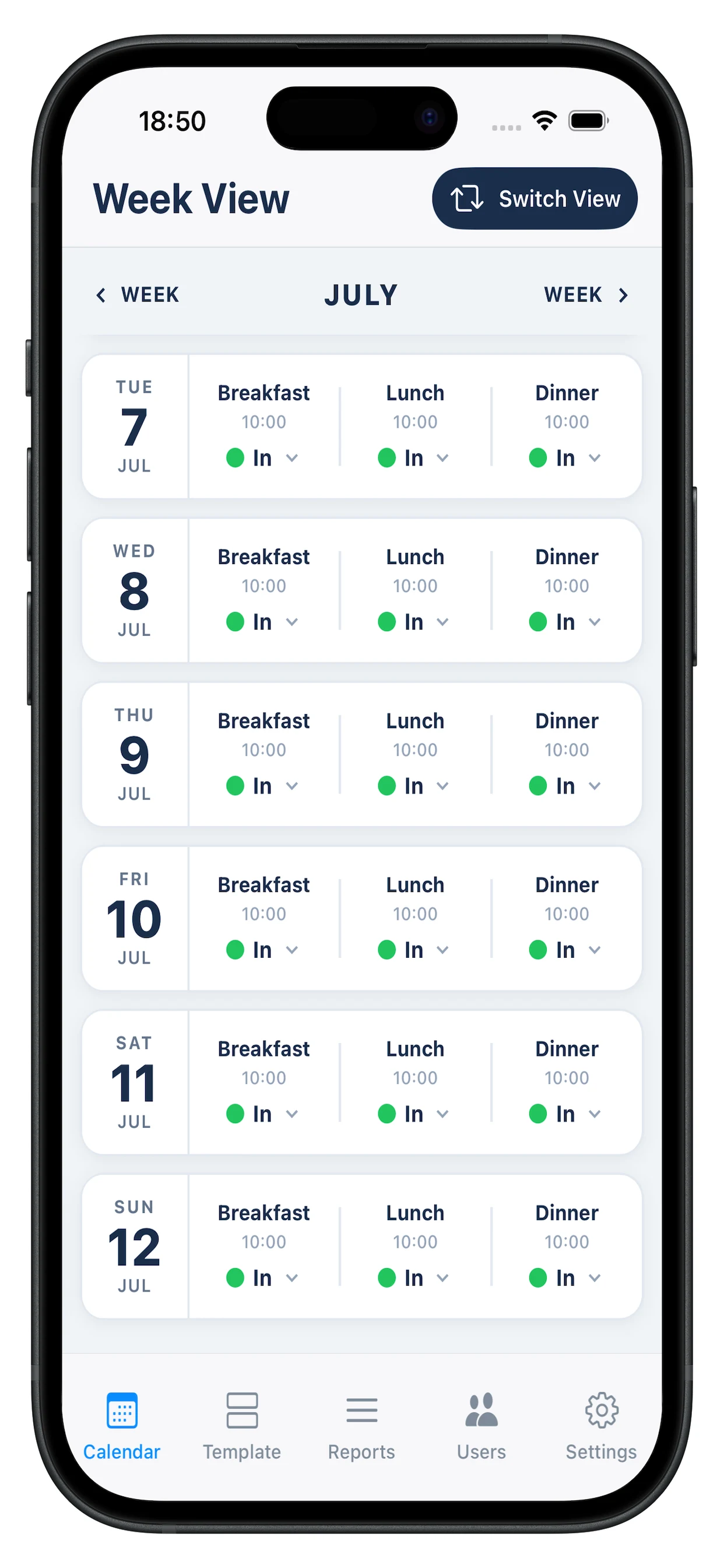 Meal Numbers screenshot