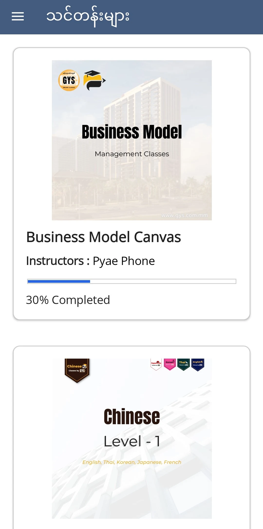 GYS Online Classes screenshot