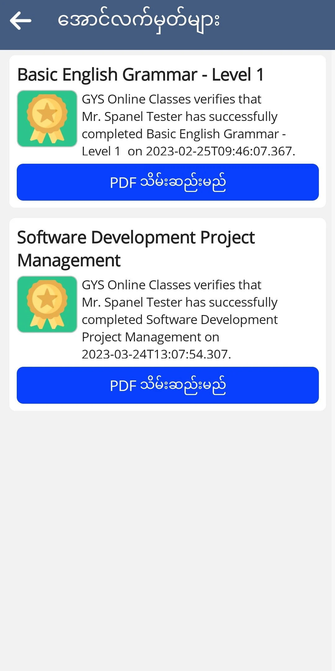 GYS Online Classes screenshot