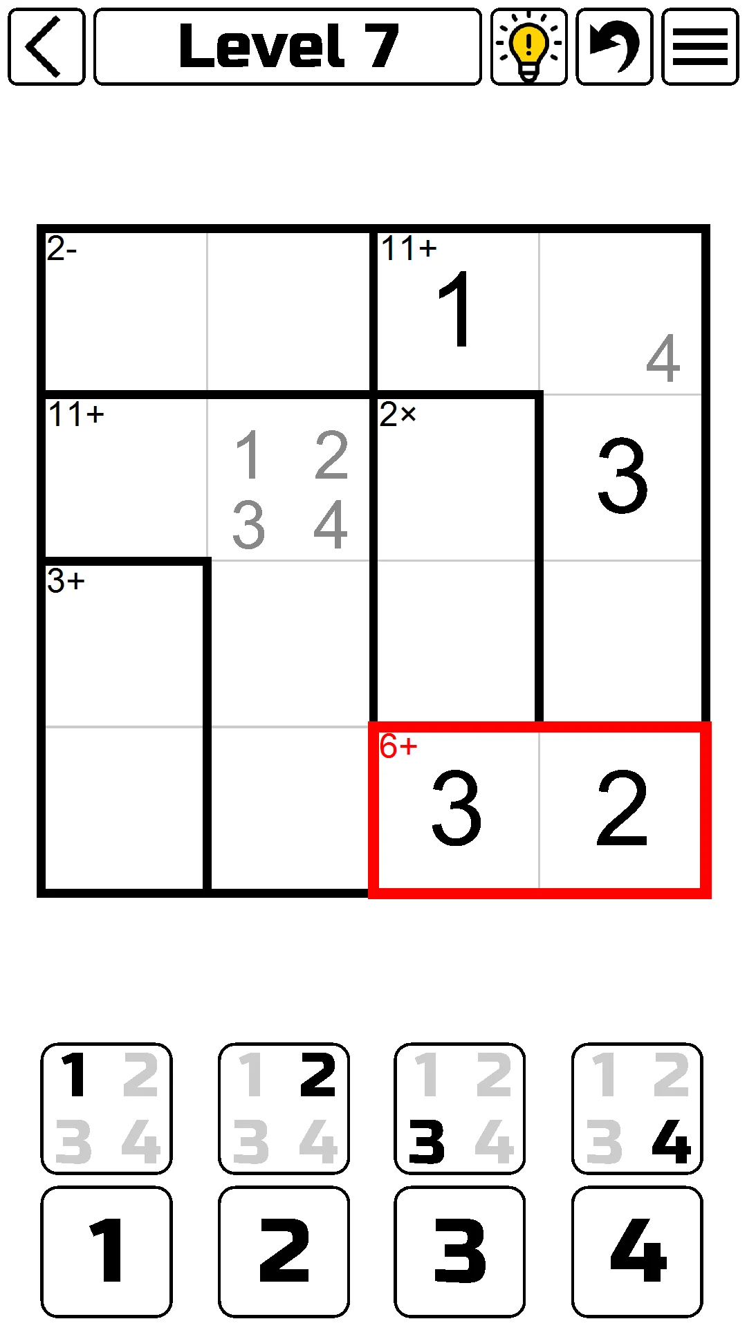 Calcudoku screenshot