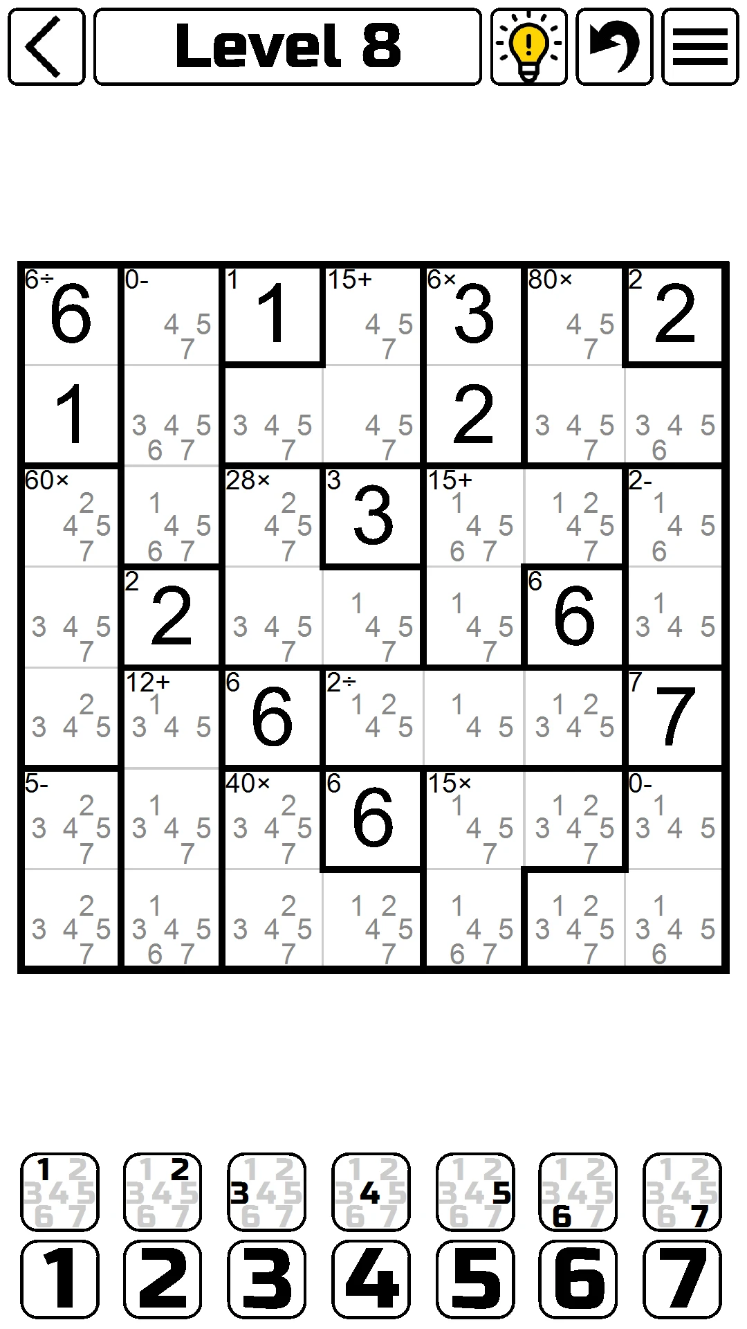 Calcudoku screenshot