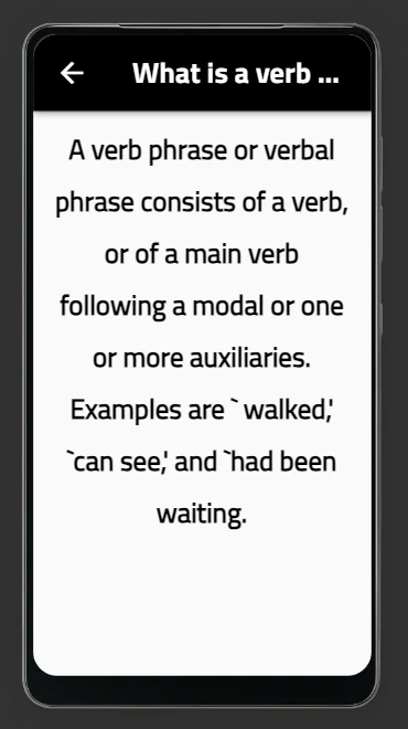 verb phrase screenshot