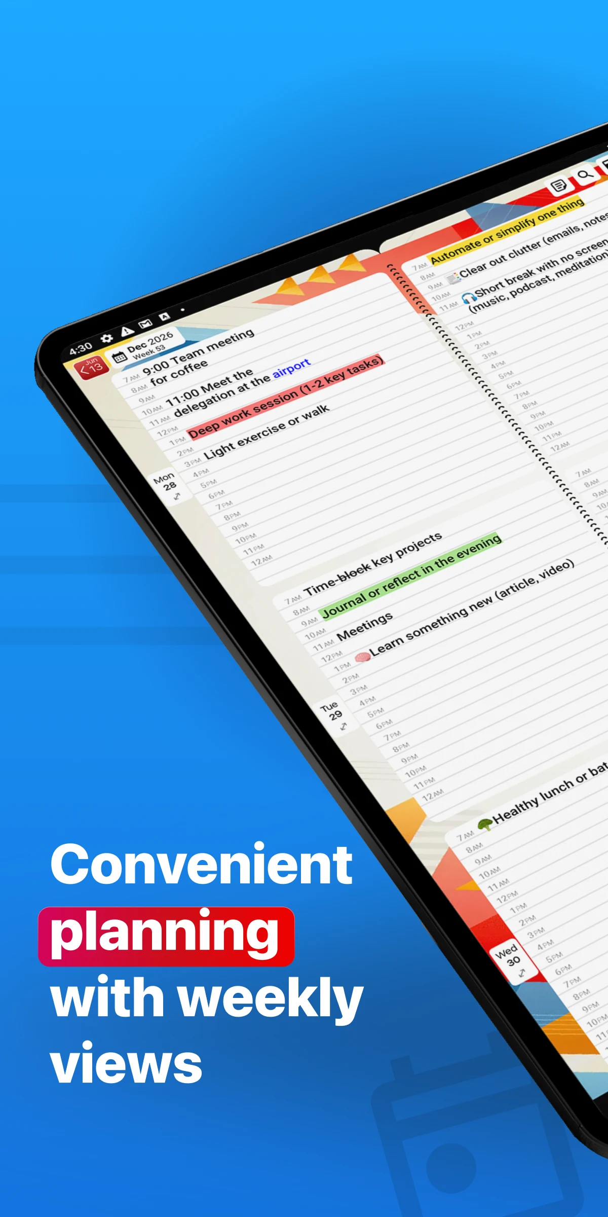 Weekly Planner - Diary, Notes screenshot