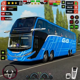 Ikon Game Bus Pelatih 3D Sopir Bus