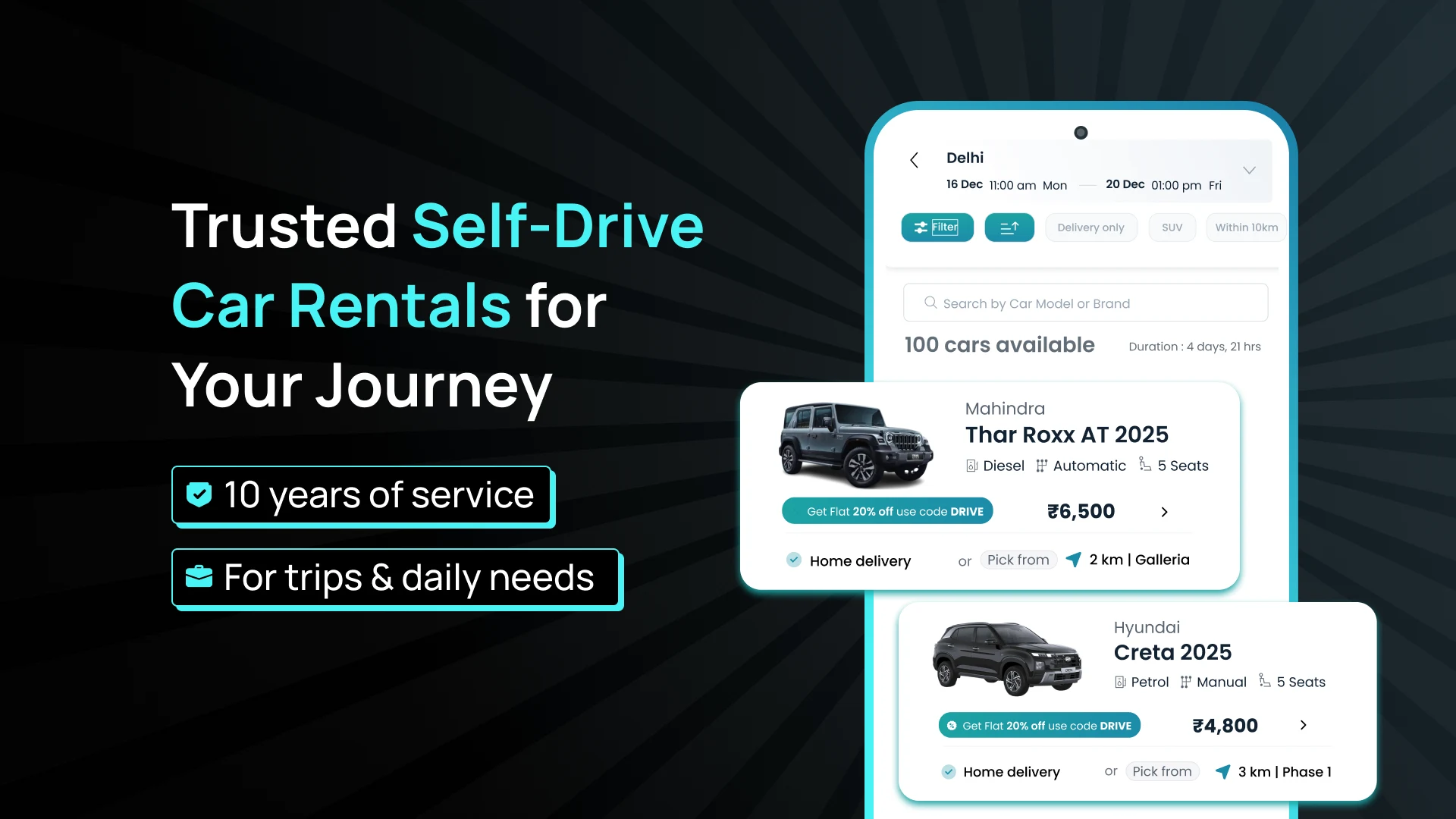 Revv: Self-Drive Car Rentals screenshot