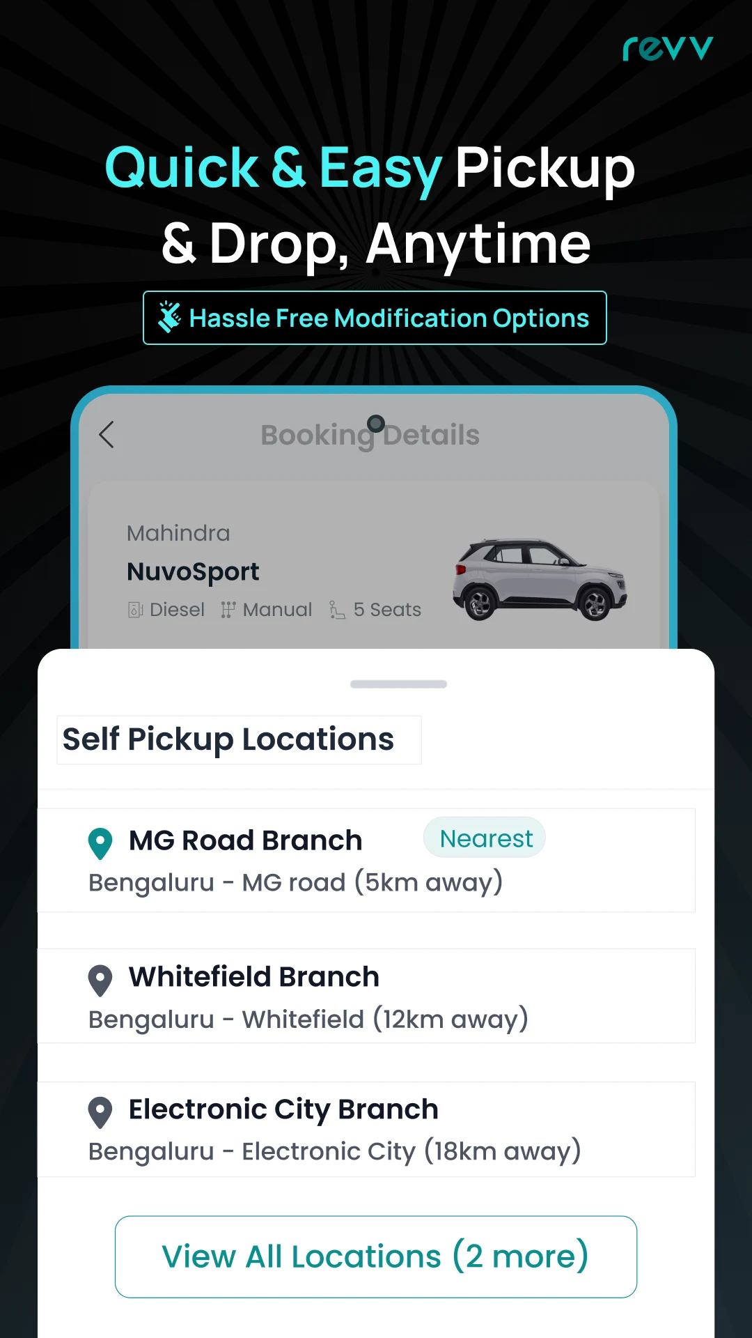 Revv: Self-Drive Car Rentals screenshot