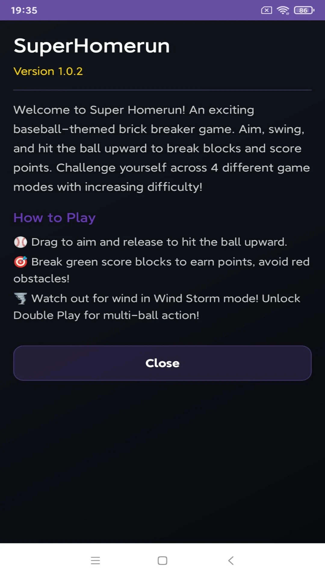 Super Homerun: Brick Breaker screenshot