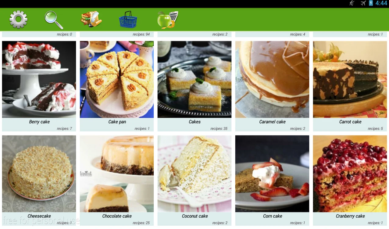 Cake recipes screenshot