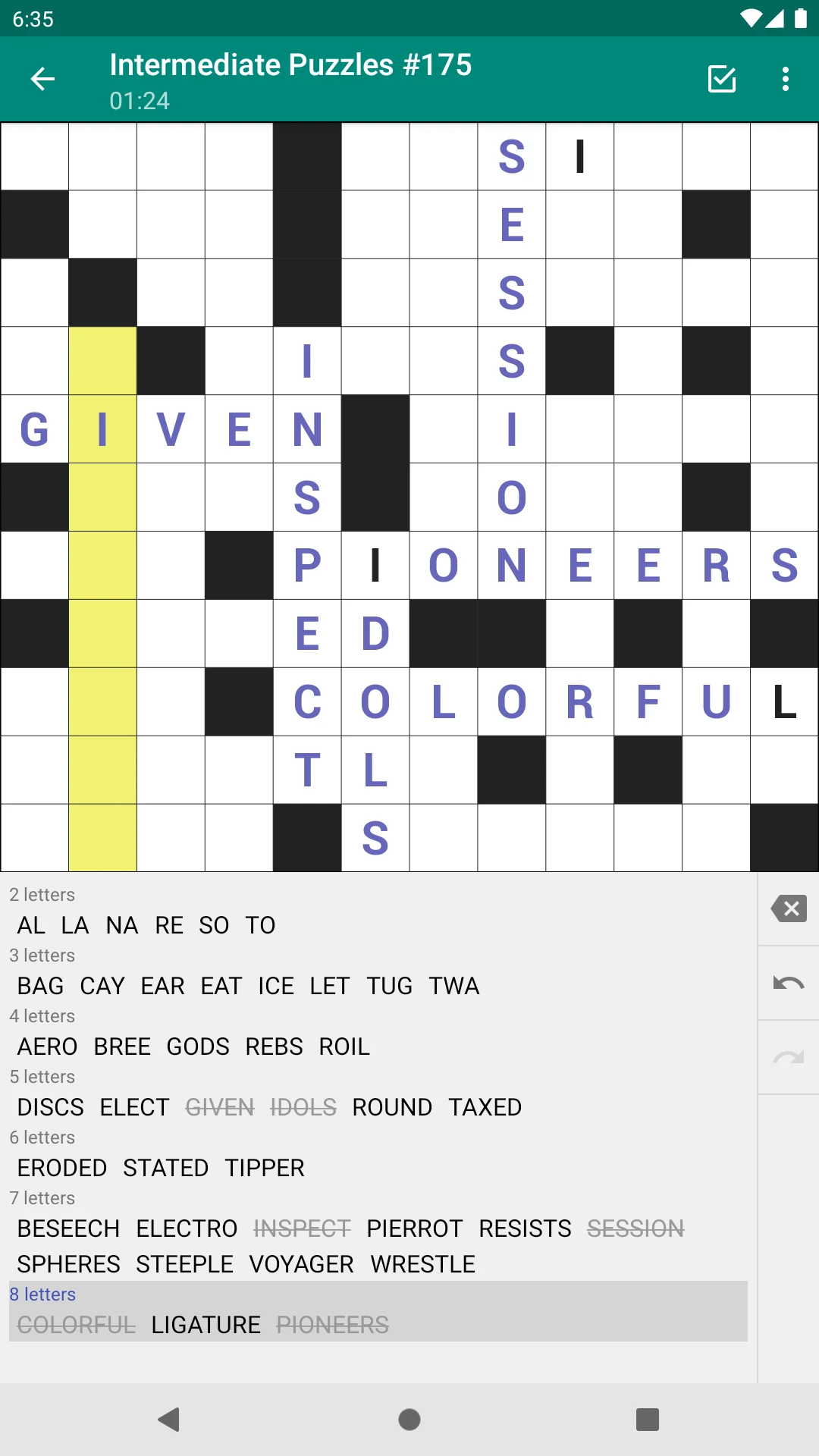Fill-In Crosswords screenshot