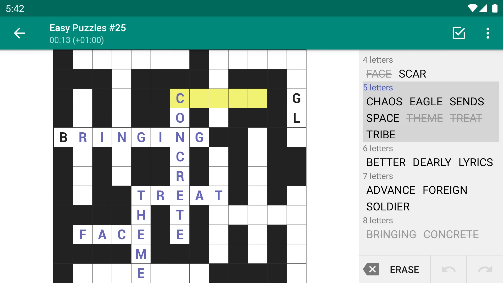 Fill-In Crosswords screenshot