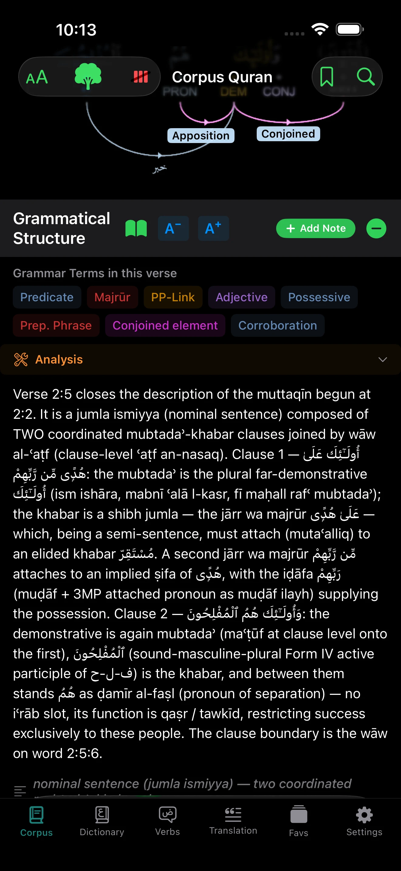 Corpus Quran screenshot