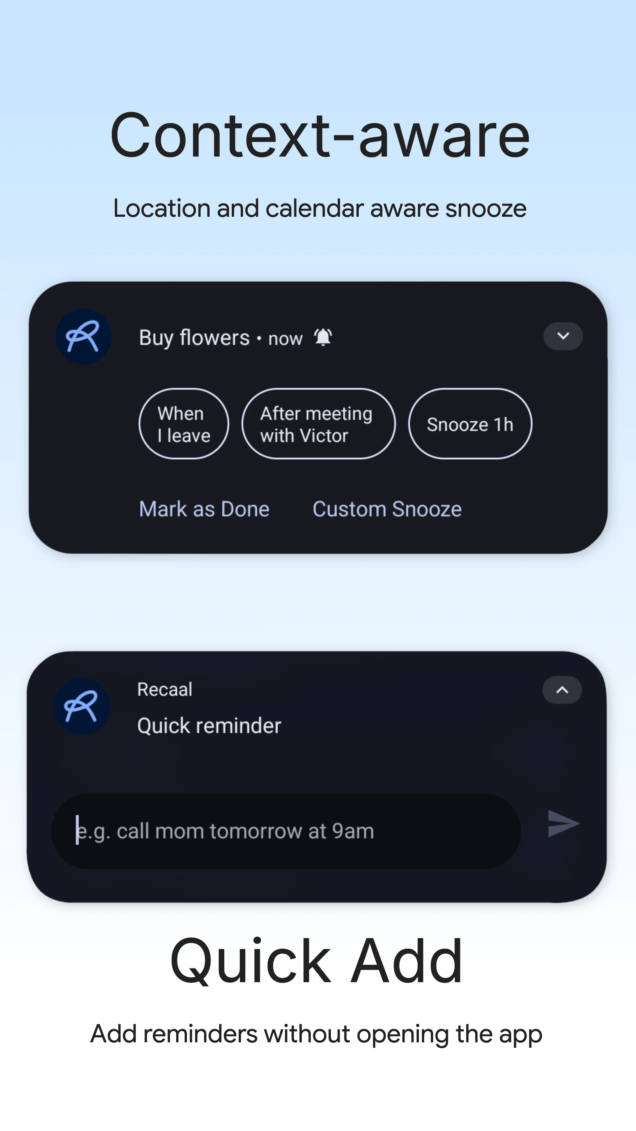 Recaal: Reminders & Snooze screenshot