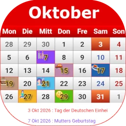 Symbol von Deutsch Kalender 2026