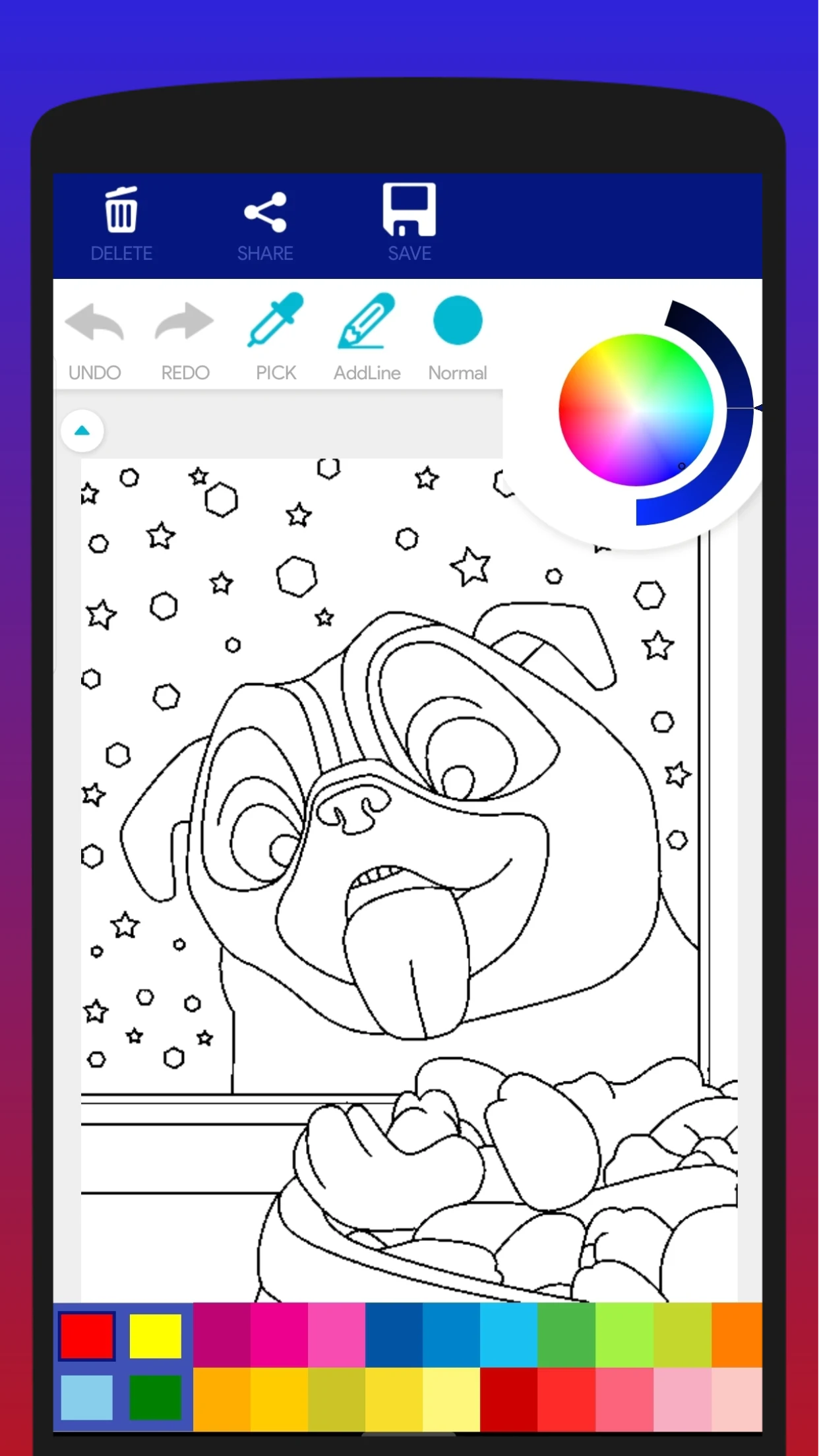 Cute Pug Coloring Book screenshot