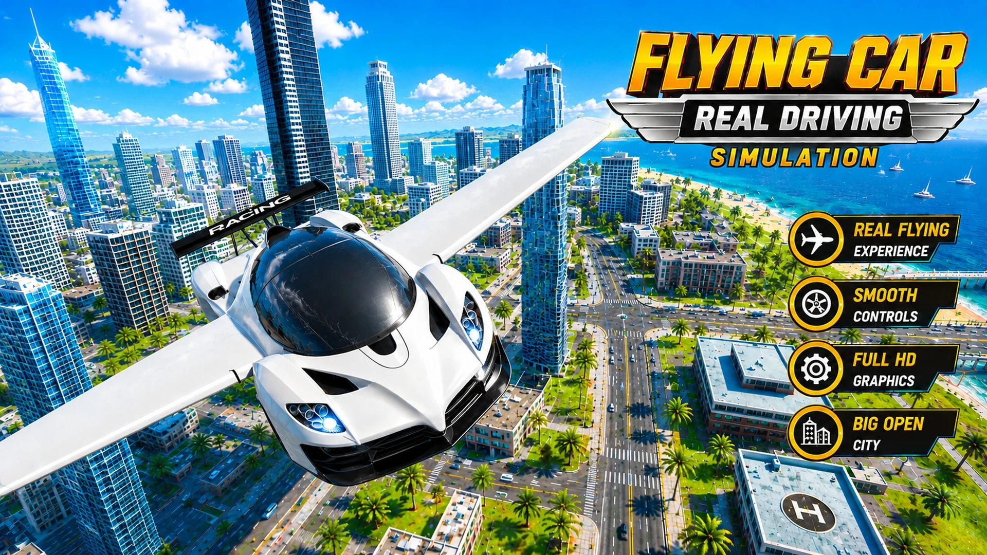 Flying Car Game driving screenshot