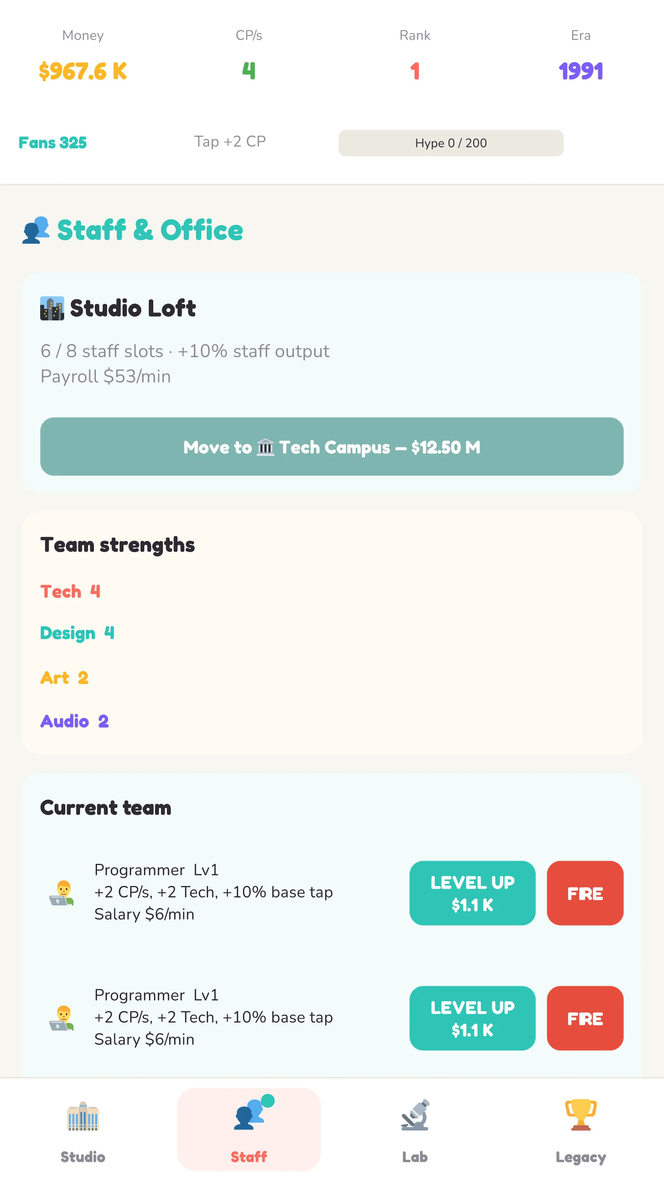 Game Dev Idle Studio Tycoon screenshot