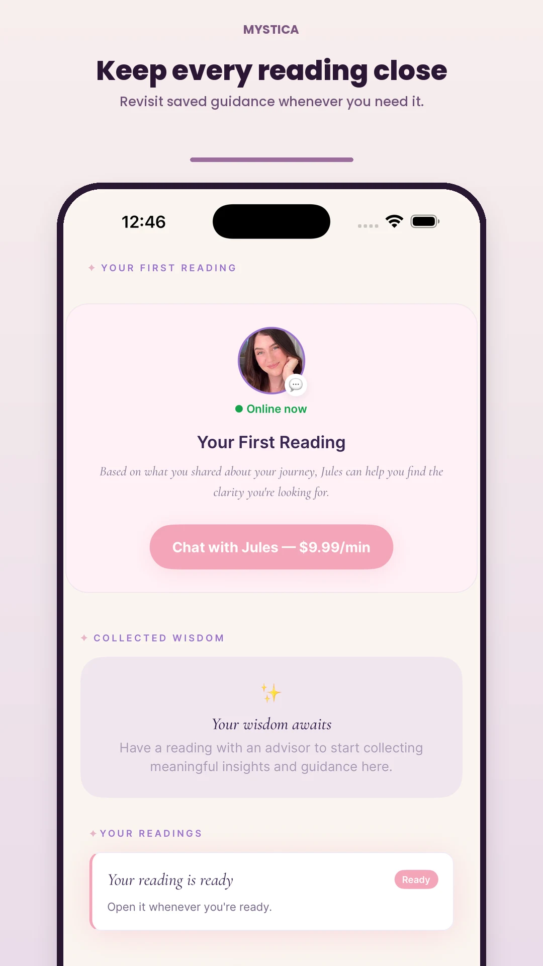 Mystica Psychic Readings screenshot