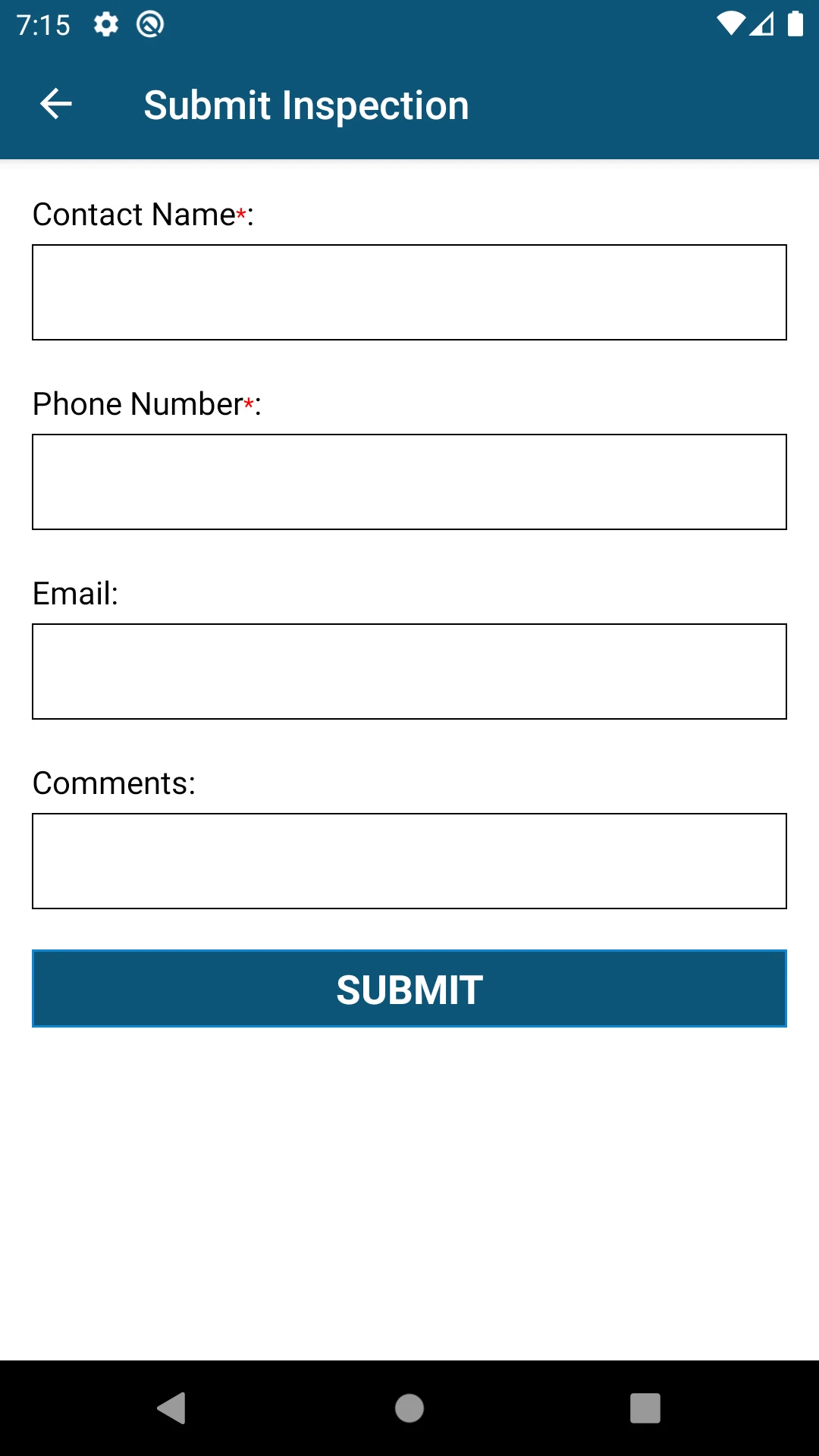 OPW Inspection Request screenshot
