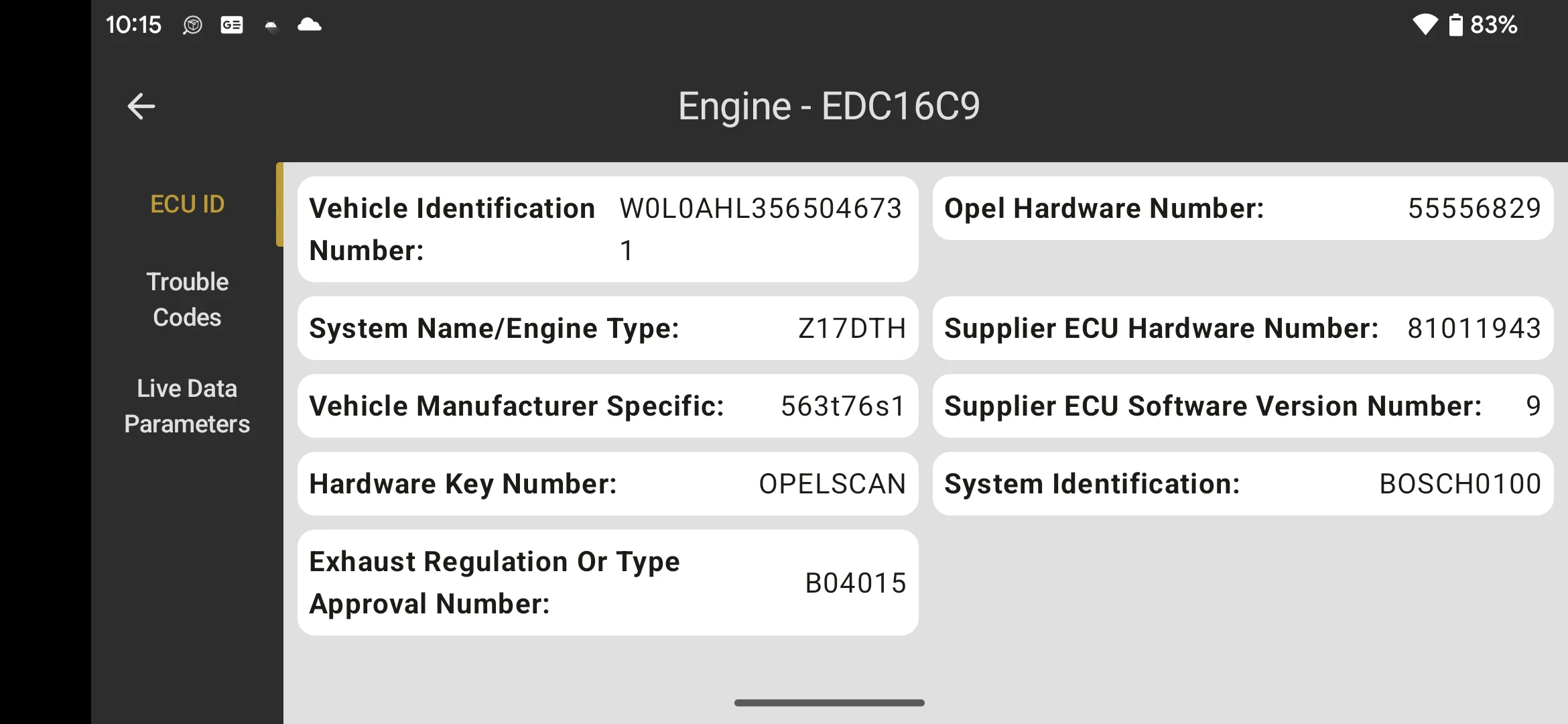 ScanMyOpelCAN screenshot