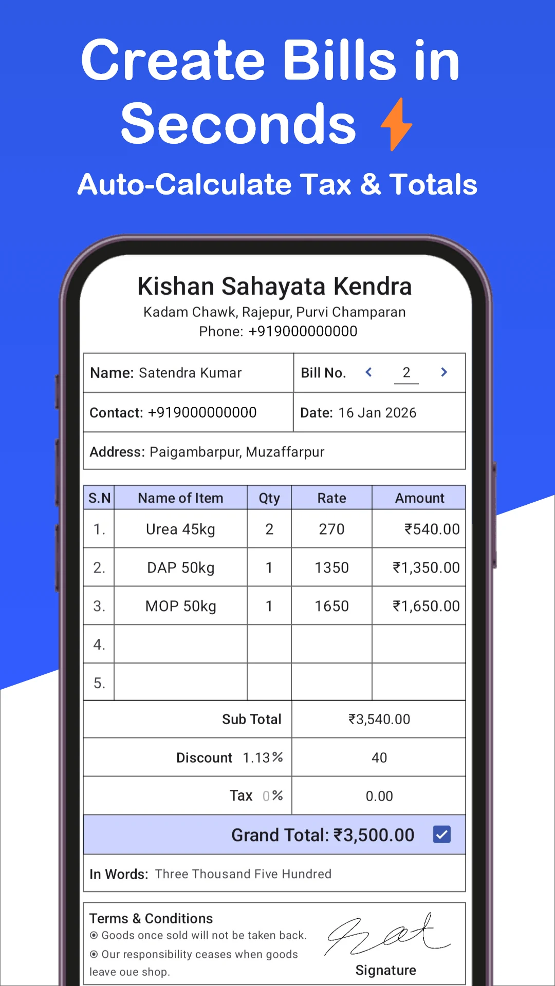 BillX: Invoice & Bill Book App screenshot