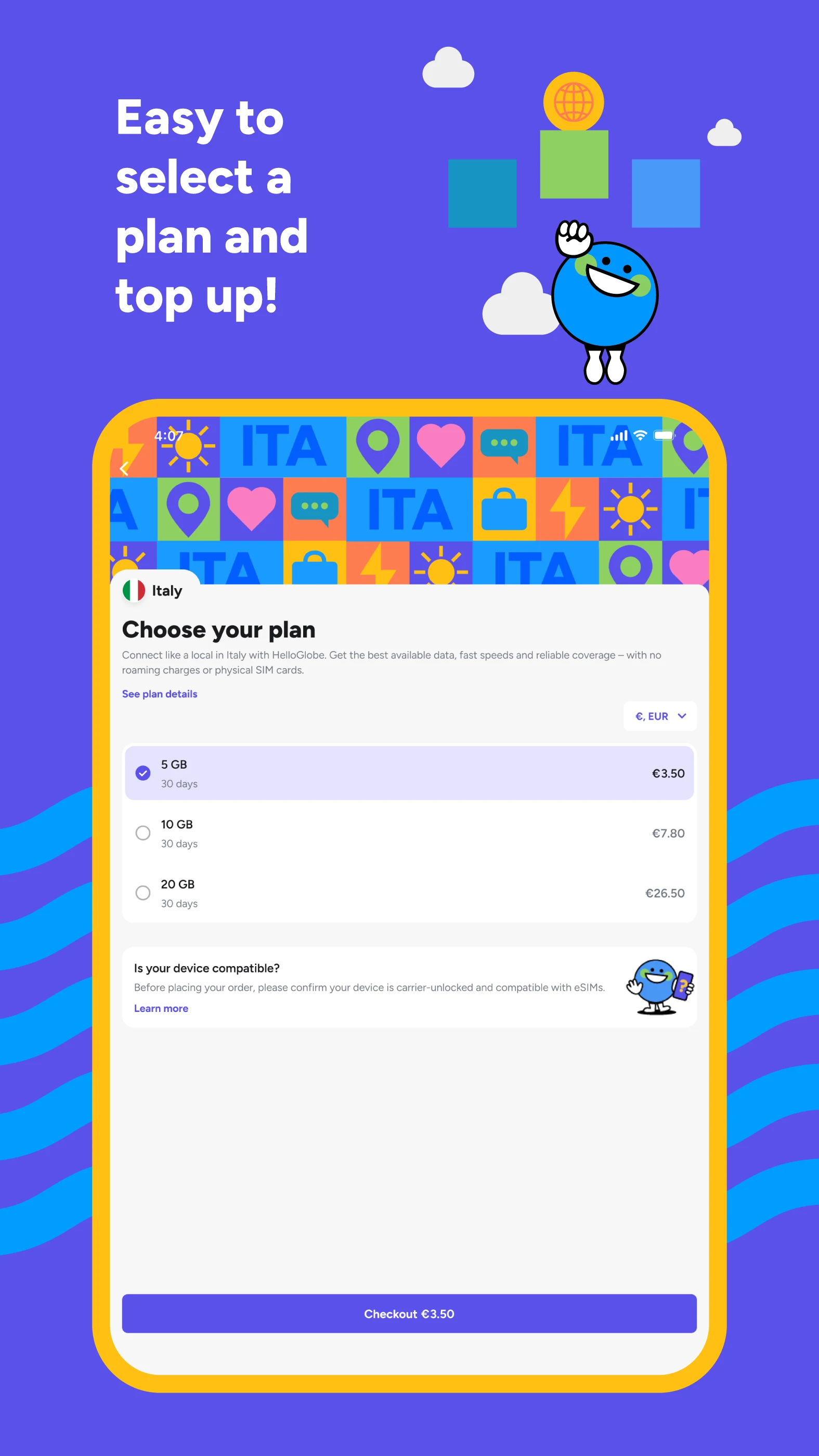 HelloGlobe: eSIM Travel Data screenshot