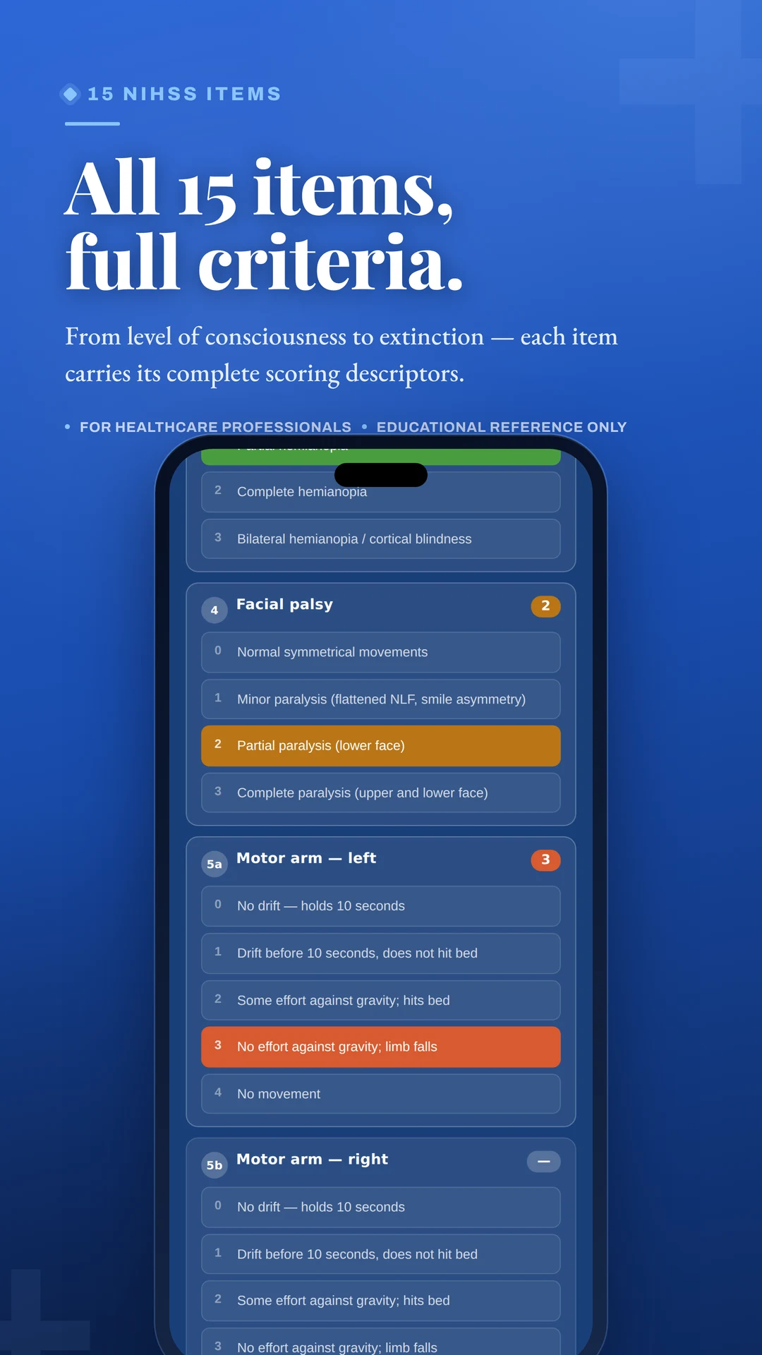 NIHSS Score -Stroke Calculator screenshot