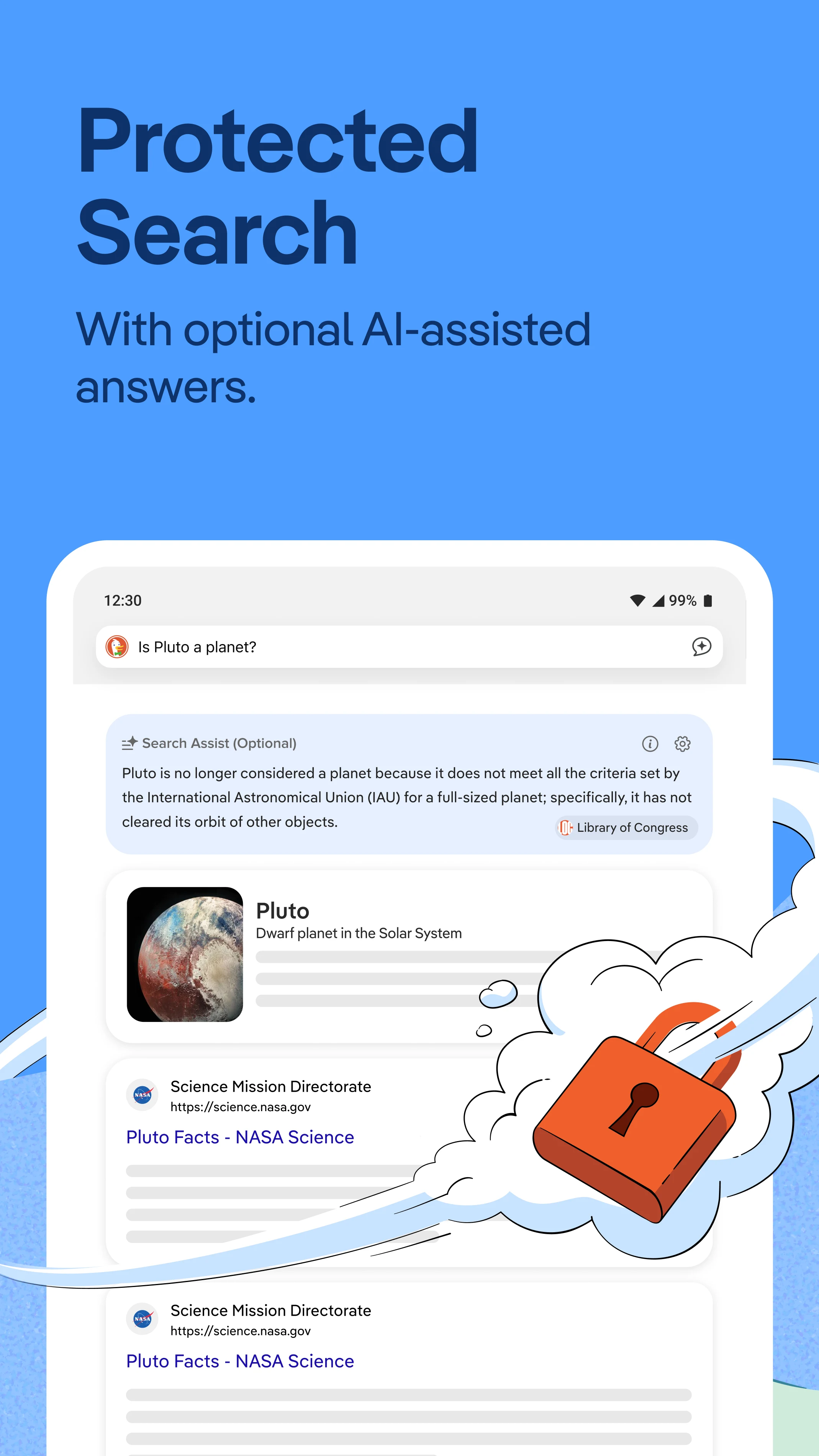 DuckDuckGo, optional Duck.ai screenshot