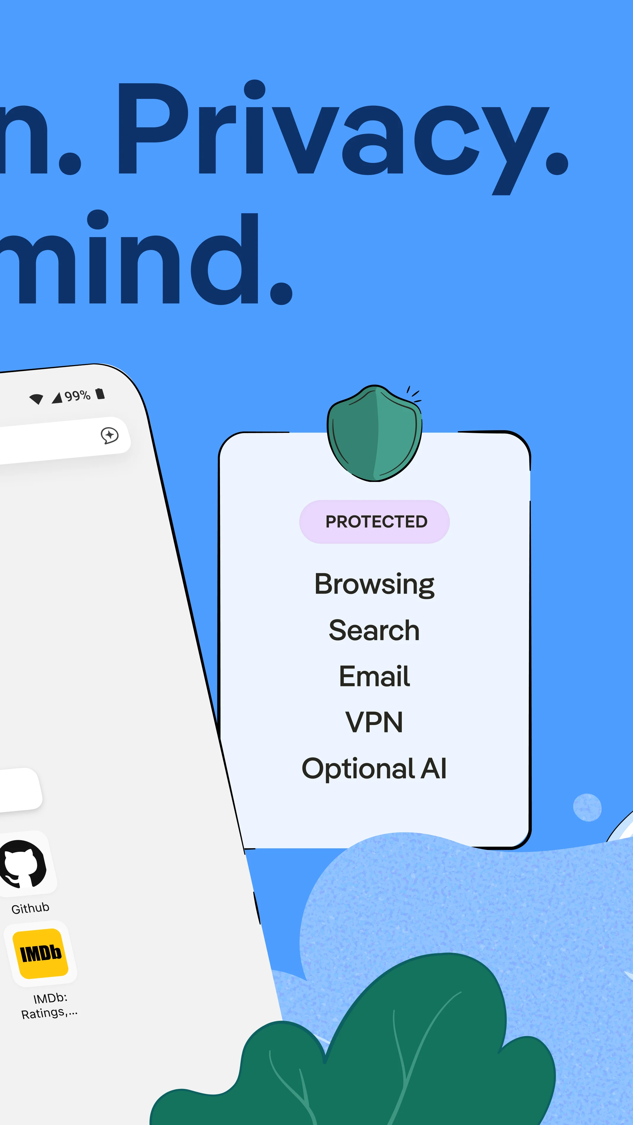 DuckDuckGo, optional Duck.ai screenshot