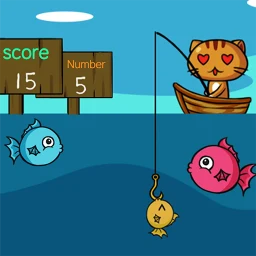 kitten goes fishing