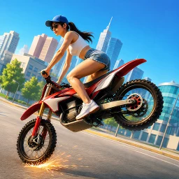 Значок Bike Wheelie 3D Motor Stunt