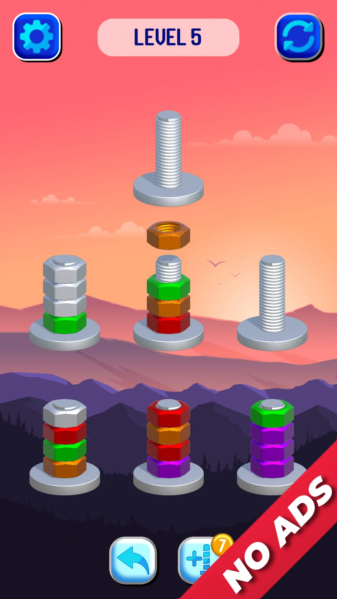 Nut Sort: Color Sorting Puzzle screenshot