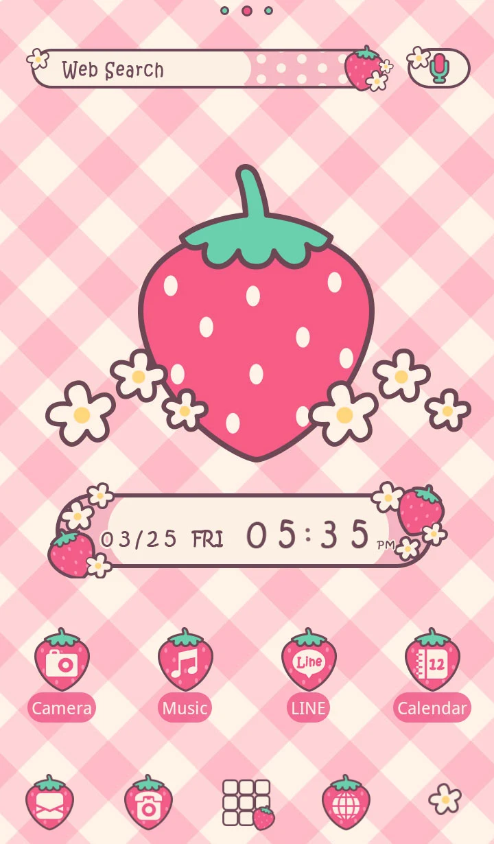 Strawberry Checks +HOME Theme screenshot
