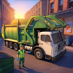 Symbol von Garbage Truck Driver 3D