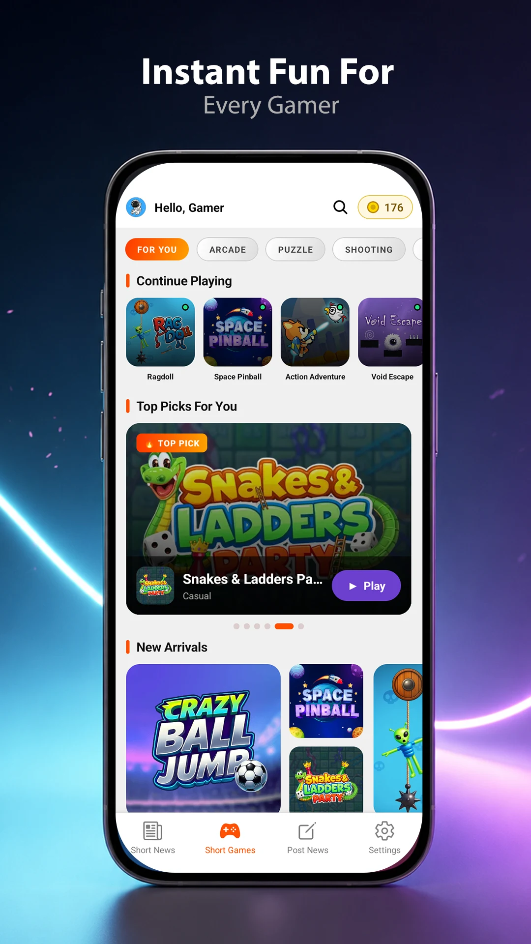 Gamer Shorts screenshot