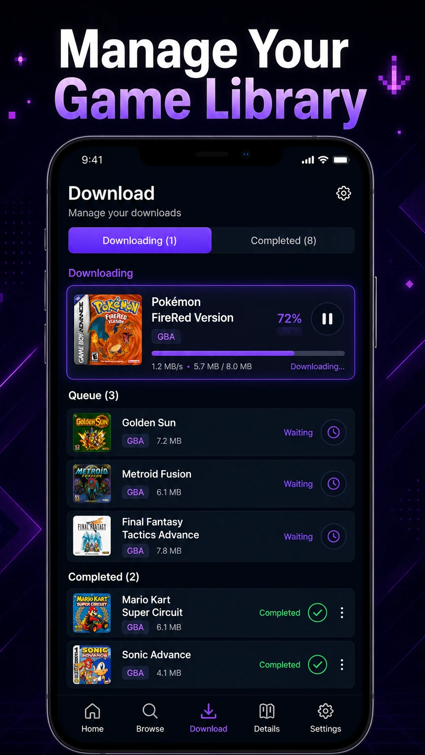 GBA Emulator ROM Downloader screenshot